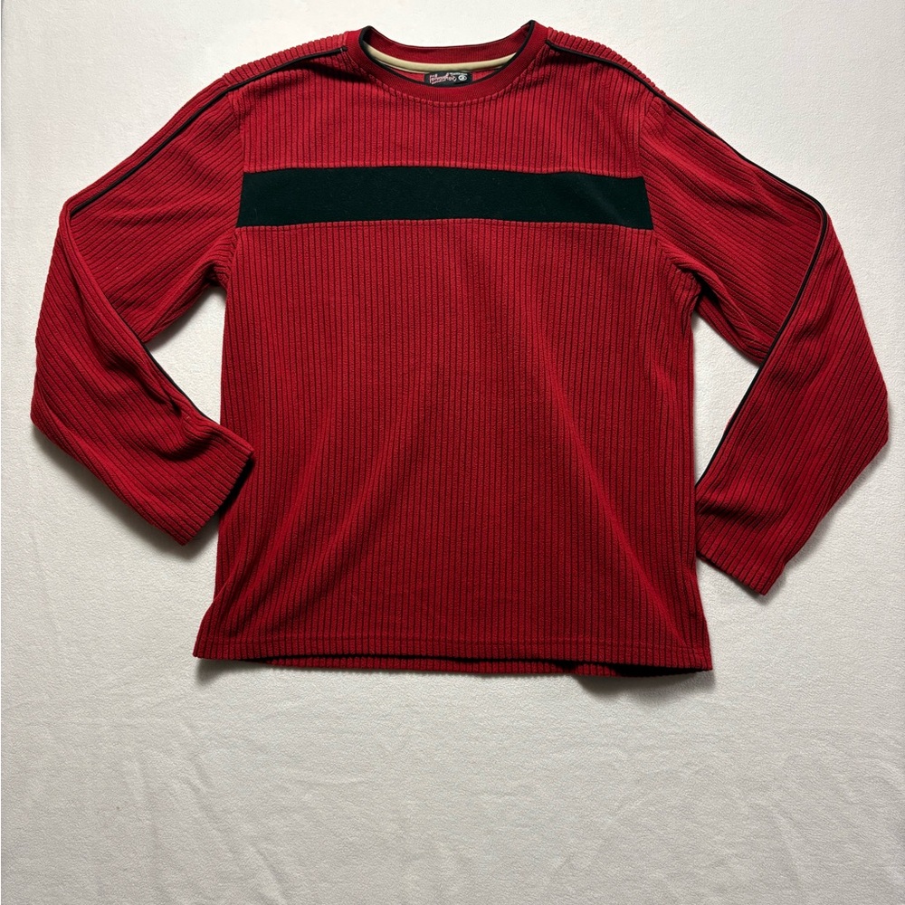 Fahrenheit Crimson Long Sleeve Tee with Ebony Stripe